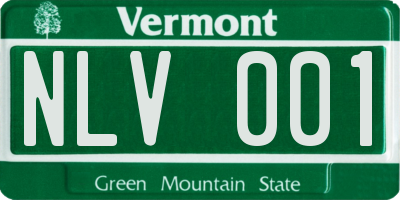 VT license plate NLV001