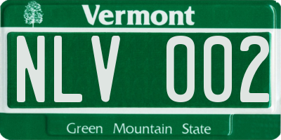 VT license plate NLV002