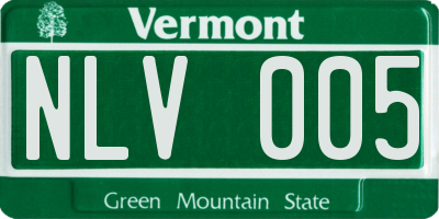 VT license plate NLV005
