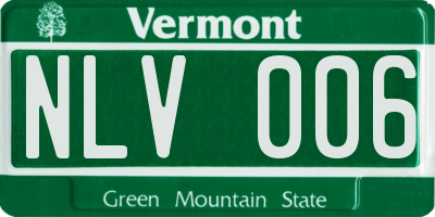 VT license plate NLV006