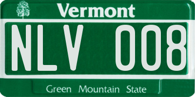 VT license plate NLV008
