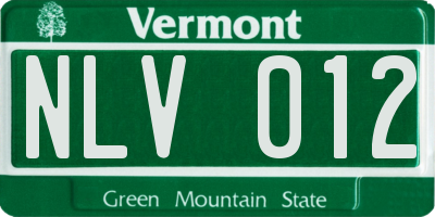 VT license plate NLV012