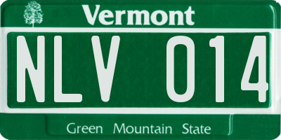 VT license plate NLV014