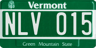 VT license plate NLV015