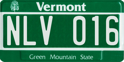 VT license plate NLV016