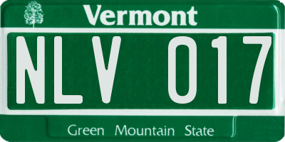 VT license plate NLV017