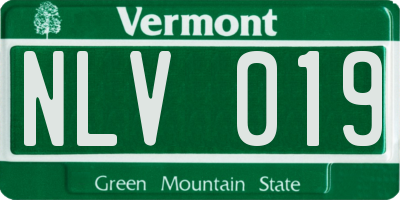 VT license plate NLV019