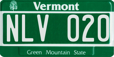 VT license plate NLV020