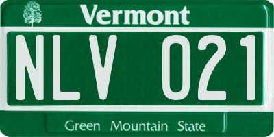 VT license plate NLV021