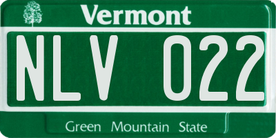 VT license plate NLV022