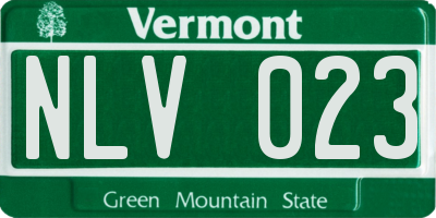 VT license plate NLV023