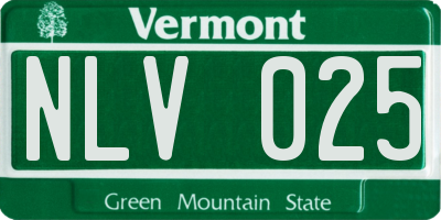 VT license plate NLV025