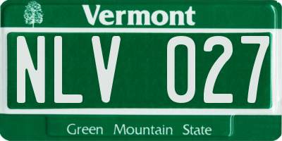 VT license plate NLV027
