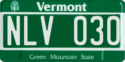 VT license plate NLV030
