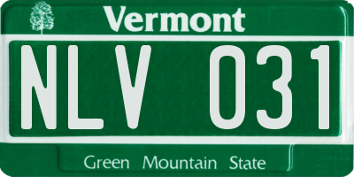 VT license plate NLV031