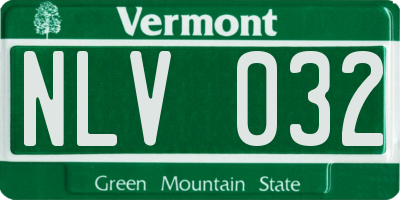 VT license plate NLV032