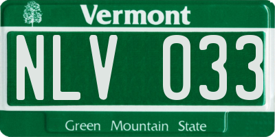 VT license plate NLV033