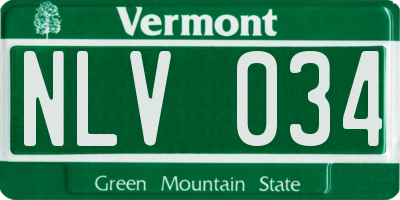 VT license plate NLV034