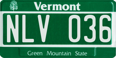 VT license plate NLV036