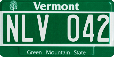 VT license plate NLV042