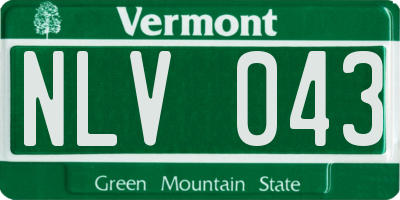 VT license plate NLV043