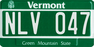 VT license plate NLV047