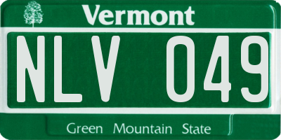 VT license plate NLV049