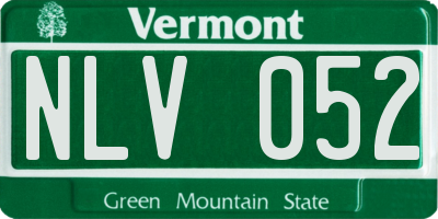 VT license plate NLV052