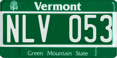 VT license plate NLV053
