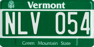 VT license plate NLV054