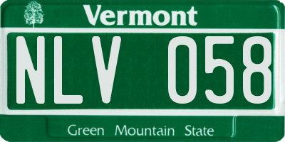 VT license plate NLV058