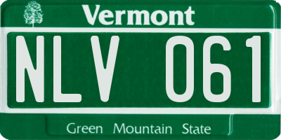 VT license plate NLV061