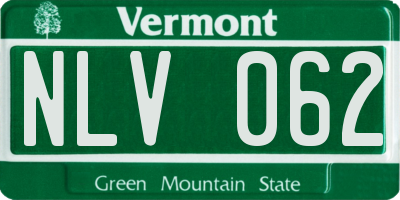 VT license plate NLV062