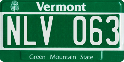 VT license plate NLV063