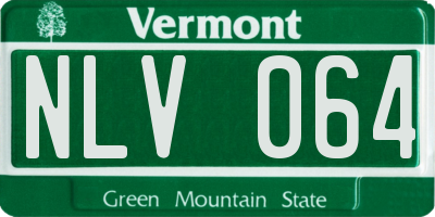 VT license plate NLV064