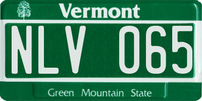 VT license plate NLV065
