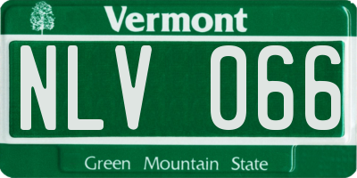 VT license plate NLV066