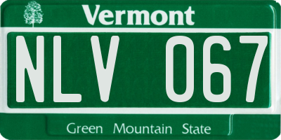 VT license plate NLV067