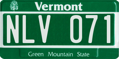 VT license plate NLV071