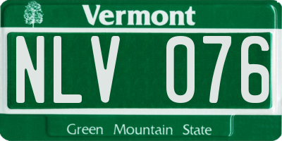 VT license plate NLV076