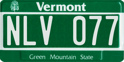 VT license plate NLV077