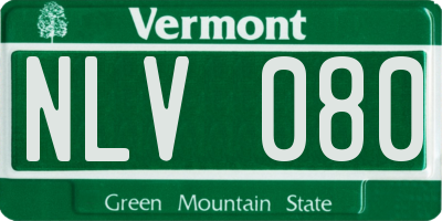 VT license plate NLV080