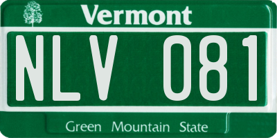 VT license plate NLV081
