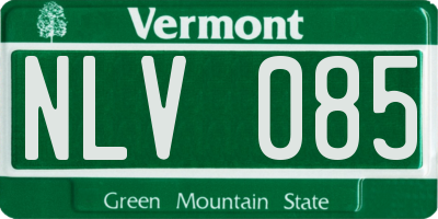 VT license plate NLV085
