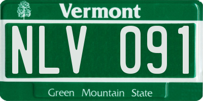 VT license plate NLV091