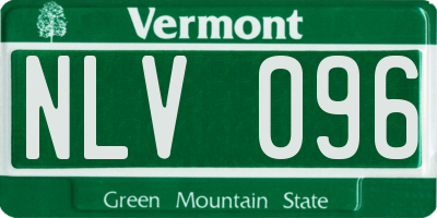 VT license plate NLV096