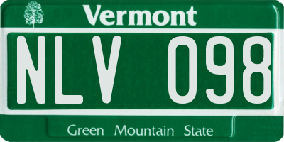 VT license plate NLV098