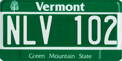 VT license plate NLV102