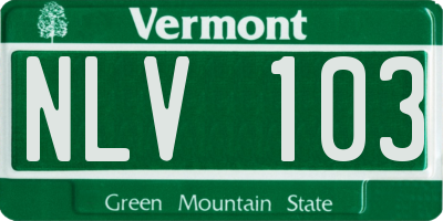 VT license plate NLV103