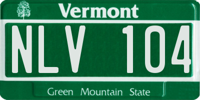 VT license plate NLV104